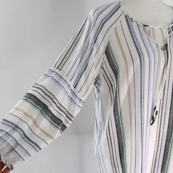 Tribal Jeans Striped Top Womens M White Resort‎ Wear Polished Night Out Casual - Picture 10 of 11